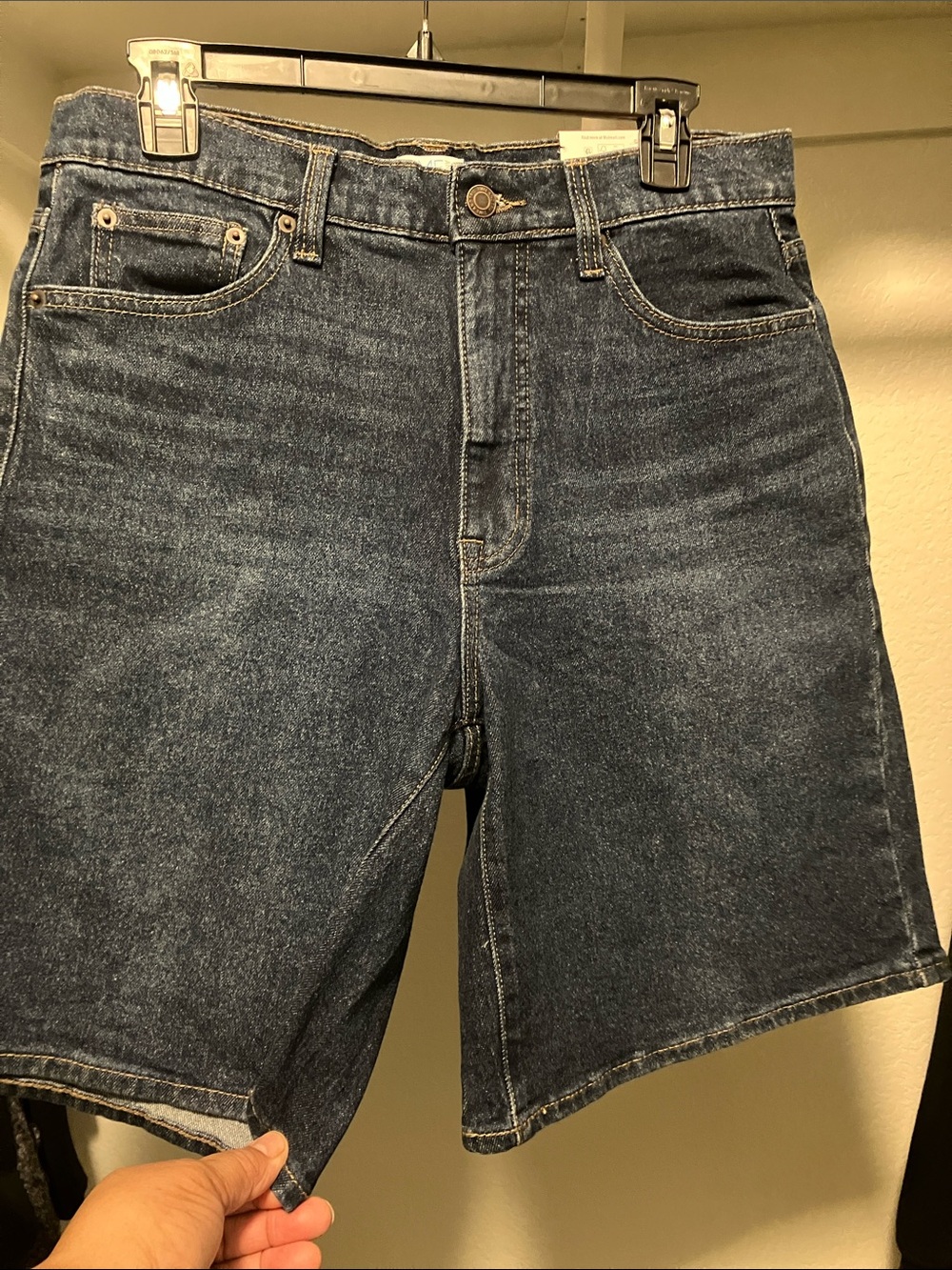Time and Tru Dark Blue High-Rise Denim Shorts